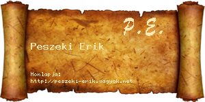 Peszeki Erik névjegykártya