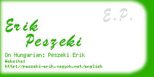 erik peszeki business card
